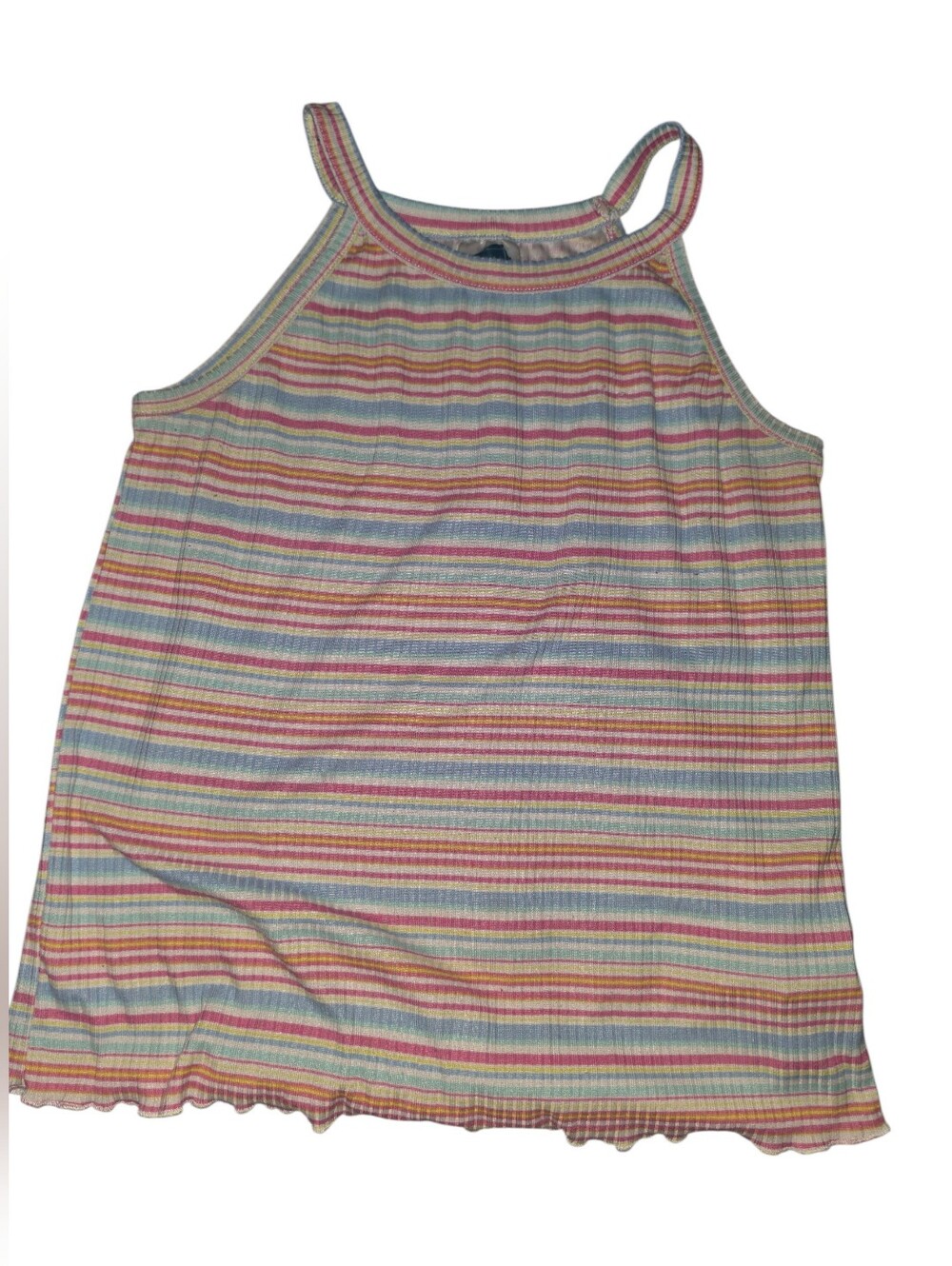 9/8/87. Girls' Extremely Me Pastel Striped Ribbed Tank Top - Multicolor